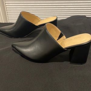 Slip on mules with block heel
